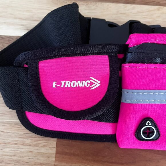 E Tronic Adjustable Running Belt Pink Black Hiking Running Cell Phone Money Key - Picture 3 of 4